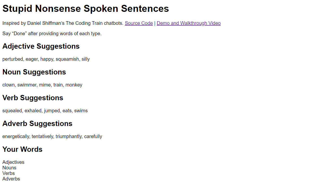 Stupid Nonsense Spoken Sentences V2