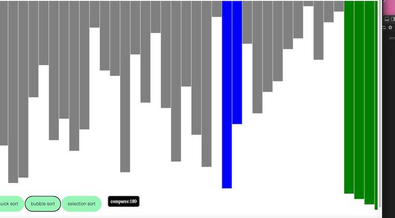 Sorting Visualizations - quick sort, bubble sort and insertion sort