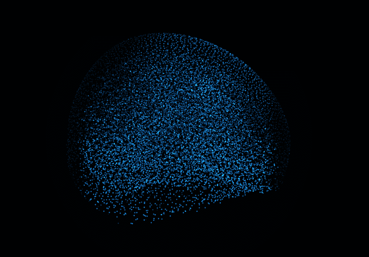 3D Flocking, 25.600 particles with custom webgl FBO engine.