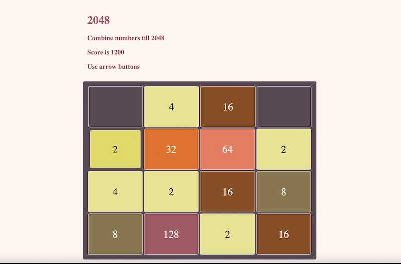 2048 Game using Vue.js