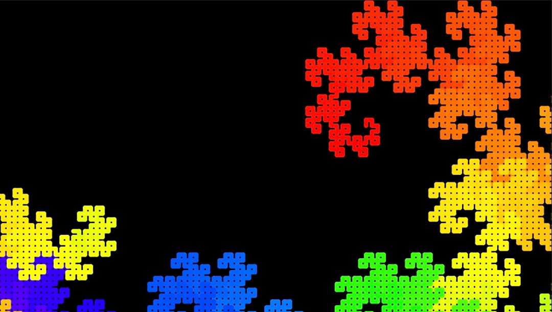 "Dragon curve color variation" code example